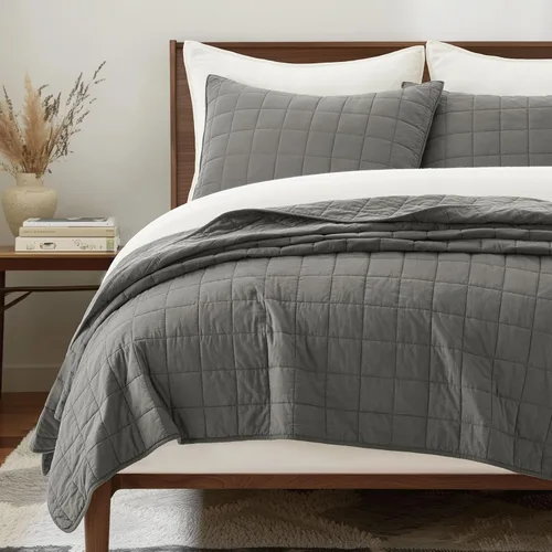 Vista 11 de EVERGRACEHOME - Juego de edredón de punto de caja 100% algodón, tamaño Queen, abedul Garment-Washed Softness, Lightweight All-Season Warmth, Cozy