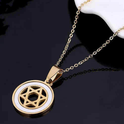 Vista 3 de Hexagrama colgante collar Magen David Estrella Collar de la joyería