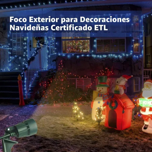 Vista 6 de Foco para exteriores enchufable, resistente a la intemperie, estaca resistente, luz de paisaje para patio, bandera, decoración navideña, cable de 6