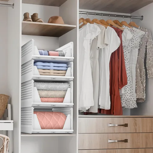 Vista 3 de Sorbus Organizador de estantes – Organizador de estante de armario para ropa, armario, baño, cocina, garaje – Cestas organizadoras de estantes