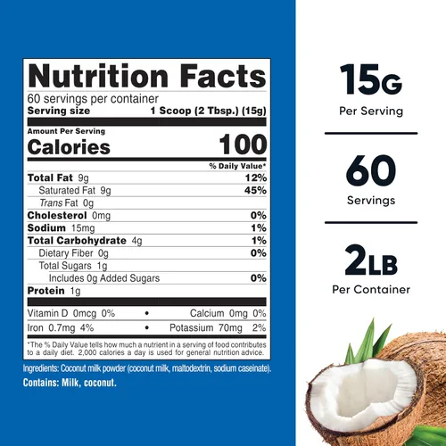 Vista 2 de Nutricost Leche de coco en polvo 2LBS