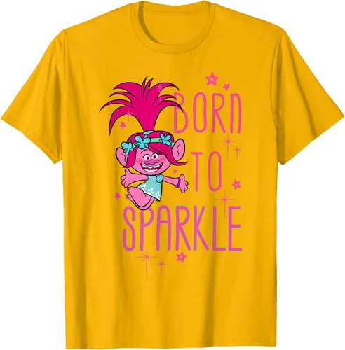 Vista 57 de DreamWorks Trolls Camiseta Born to Sparkle Negro