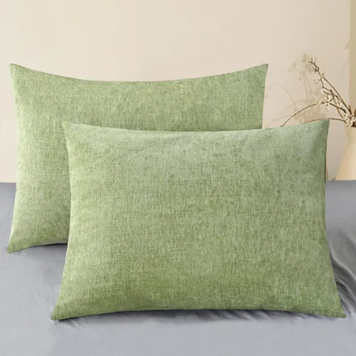 Vista 13 de CaliTime - Paquete de 2 fundas de almohada acogedoras para sofá, decoración del hogar, felpilla suave teñida sólida, 16 x 16 pulgadas, marrón Marrón