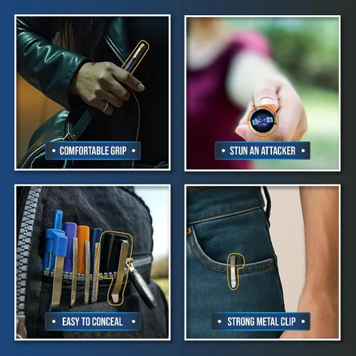 Vista 9 de Streetwise Pain Pen 25,000,000 voltios Pistola paralizante para autoprotección - Lápiz táctico paralizante para mujeres y hombres, recargable por
