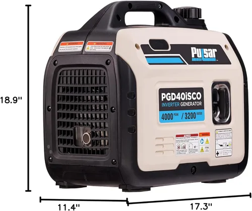 Vista 9 de Pulsar PGD40ISCO Generador de inversor de gas portátil ultra ligero silencioso 4000W, blanco
