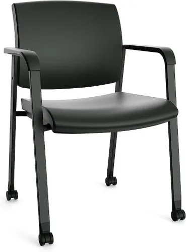 Vista 9 de Workplace 2.0 - Silla de invitados y recepción, de malla, apilable, color negro