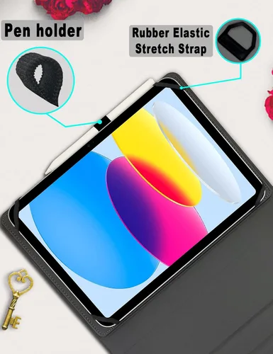 Vista 6 de Funda universal con teclado para tablet de 9.7", 10.1", 10.2", 10.5", 10.9", 11" iPad Samsung Fire Pixel Android 10.1 pulgadas, 7 colores Rainbow