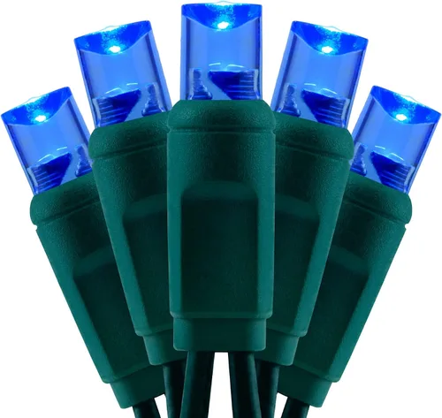 Vista 12 de YULETIME Luces LED de Navidad blancas frías de 0.197 in, 33 pies, 100 unidades de espacio de 4 pulgadas, de una sola pieza, de gran angular