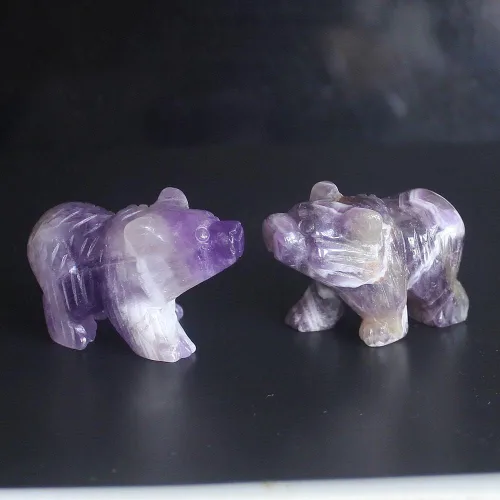 Vista 4 de Figura de oso de cristal tallada a mano de 1.5 pulgadas (9234)