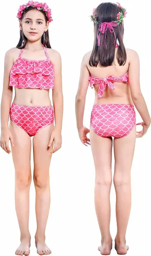 Vista 5 de Conjunto de traje de baño de 6 piezas con monoaleta para nadar para niñas de 4 a 13 años