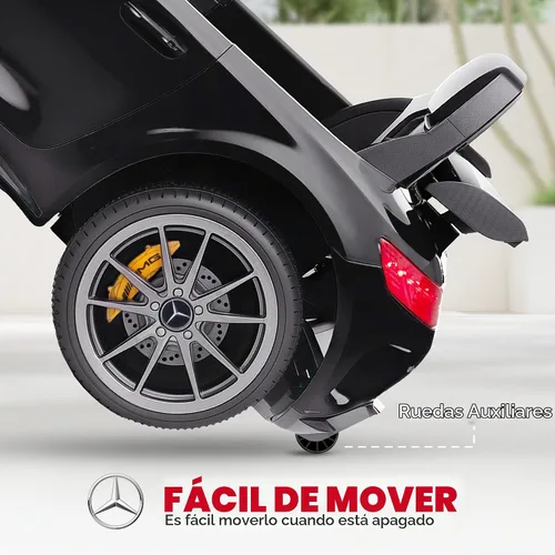 Vista 4 de Qaba Mercedes-Benz AMG GTR - Coche con licencia de 12 V para niños Negro