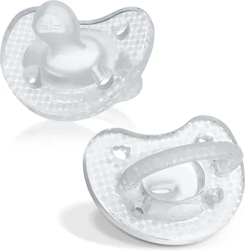 Vista 14 de Chicco Luxe Orthodontic Pacifier One-Piece Silicone, 0-6m, 2-Pack Rubor