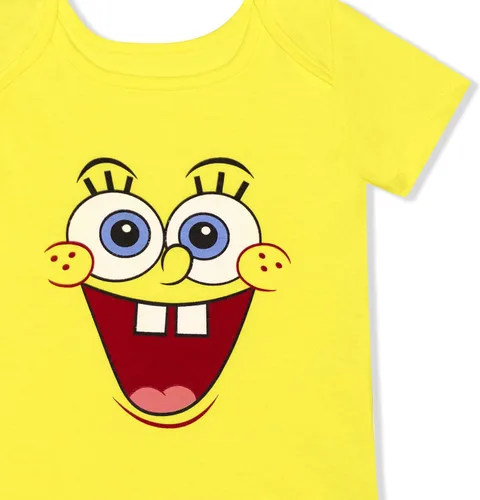 Vista 3 de Nickelodeon Spongebob Squarepants - Body de manga corta, enredadera para bebé, color amarillo, Neutro