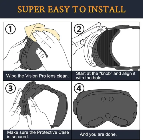 Vista 9 de SOULWIT Funda protectora de TPU para auriculares Apple Vision Pro VR, accesorio protector de pantalla duradero y delgado, sin afectar el seguimiento