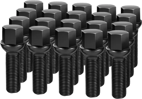 Vista 8 de Dynofit - Pernos de 14x1.5 compatibles con Audi, vástago de 27mm, 52mm de alto, pernos de rueda cónicos de asiento aftermarket para A1 A2 A3 A4 A8
