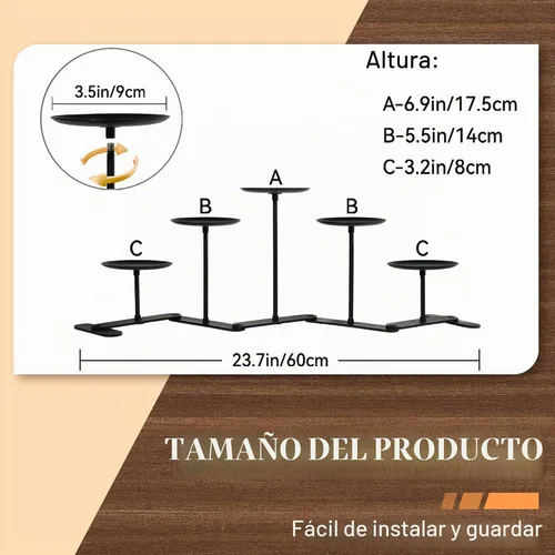Vista 4 de Candelabro para chimenea: soporte de vela de 5 niveles