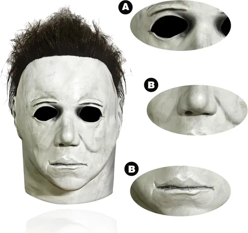 Vista 4 de Máscaras de Michael Myers, máscara de terror para Halloween, fiesta de disfraces de látex