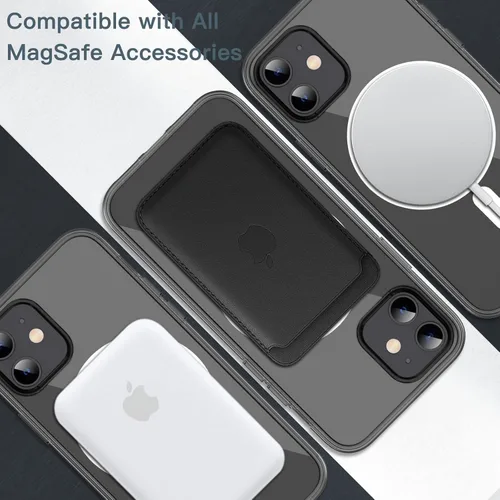 Vista 4 de JETech Funda magnética para iPhone 12/12 Pro, color negro Compatible con MagSafe, funda protectora a prueba de golpes, resistente a los arañazos
