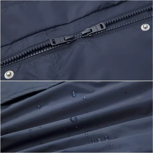 Vista 6 de Rokka&Rolla Chaqueta impermeable ligera con capucha para mujer, rompevientos Anorak, larga gabardina