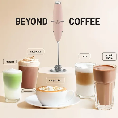 Vista 97 de Zulay Milk Boss Espumador de leche potente manual, hace espuma para latte, batidor para mezclar bebidas, café, miniespumador para capuchino, frappé