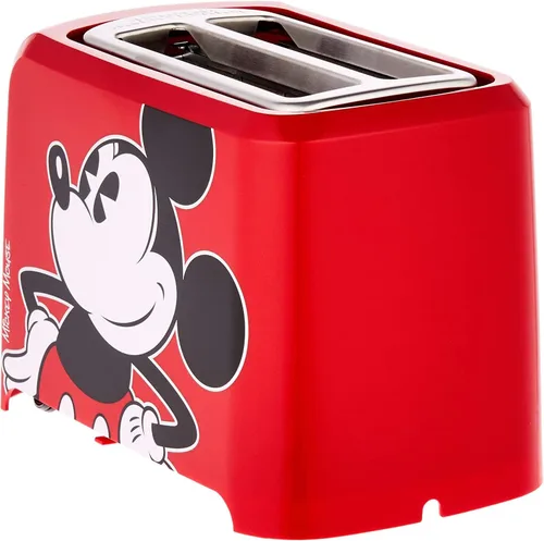 Vista 3 de Tostadora clásica del Ratón Mickey de Disney, dos ranuras anchas para pan, eléctrica.