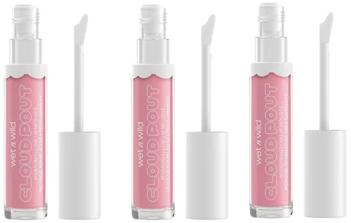 Vista 16 de wet n wild Liquid Lipstick Cloud Pout Marshmallow, Light Pink Cloud Chaser Mousse de crema labial mate Aceite de argán Vitamina E