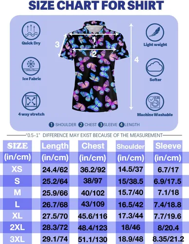 Vista 7 de QINGXUN Polo de manga corta con estampado gráfico para mujer, polo de golf que absorbe la humedad