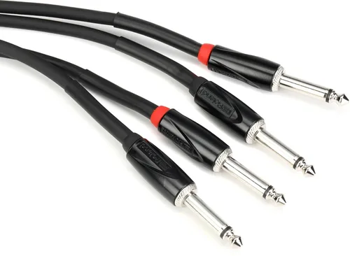 Vista 2 de Roland Cable de interconexión serie negro, doble de 1/4 pulgadas a 1/4 pulgadas, 10 pies