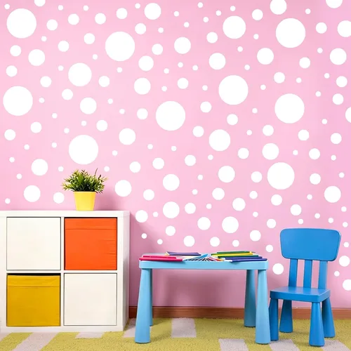Vista 16 de Calcomanías de pared de lunares coloridos bohemios, calcomanías de pared de arco iris (negro) Peel and Stick,Easily Apply,Removable Dots,Multiple