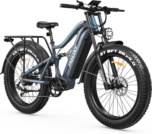 Vista 10 de FREESKY Bicicleta eléctrica para adultos, motor BAFANG de 4000W, batería LG Negro clásico