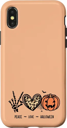 Vista 5 de Funda para iPhone 13 Pro Max Peace Love Halloween Murciélagos Arañas Calabaza Leopardo Corazón
