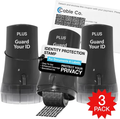 Vista 9 de Guard Your ID Advanced 2.0 Rodillos de goma para robo de identidad, borrador de dirección y prevención de seguridad (Paquete regular de 3, negro)