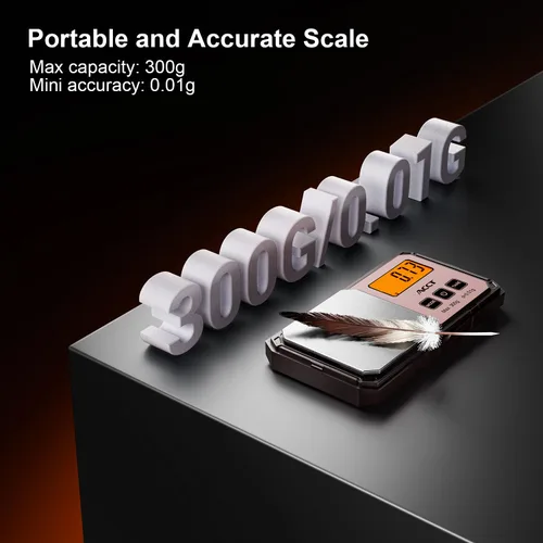 Vista 2 de Báscula digital de bolsillo de 10.58 oz x 0.00 oz, escala de gramos de alta precisión, mini escala digital de gramo y oz, báscula portátil
