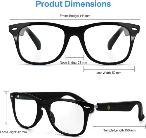 Vista 3 de GenXenon - Lentes inteligentes Bluetooth, gafas de audio Bluetooth para mujeres y hombres, sonido de oído abierto con micrófono y altavoces, manos