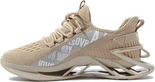 Vista 3 de Firholm Zapatos casuales de malla para hombre para caminar y correr, zapatos deportivos sin cordones, ligeros, transpirables