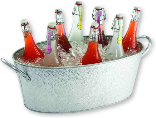 Vista 6 de TableCraft. Recipiente galvanizado para bebidas. Capacidad de 5.5 galones.