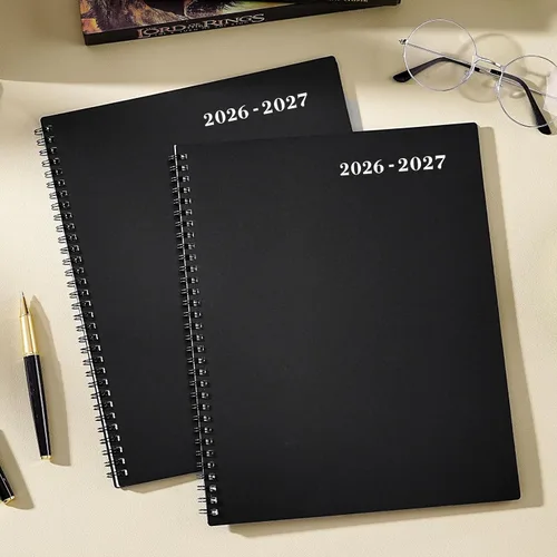 Vista 2 de Agenda mensual 2026 - Agenda 2026, agenda de enero 2026 a diciembre 2026, calendario mensual de 12 meses con pestañas y bolsillo, etiquetas