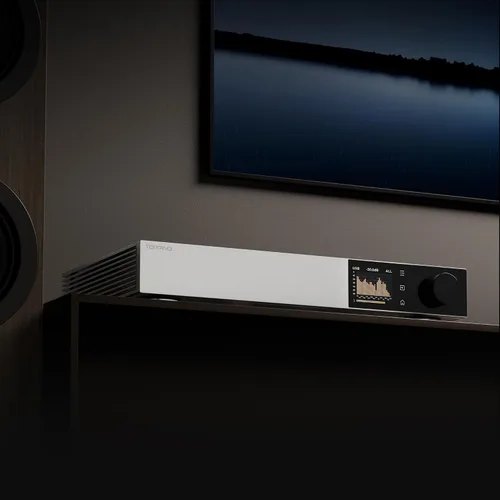 Vista 2 de TOPPING D900 DAC Ultra-Insigne con Arquitectura de 1-Bit PSRM Desarrollada Internamente, 140dB THD, Bluetooth LDAC, Afinación PEQ, Pantalla a Todo