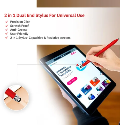 Vista 7 de Pro - Lápiz capacitivo resistivo universal 2 en 1, compatible con Amazon Fire HD 8 (2020), alta sensibilidad y precisión, tamaño matrimonial