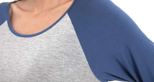 Vista 4 de LazyCozy Camisones de bambú para mujer, camisa de noche de manga larga, ropa de dormir suave, ligera, cuello redondo, vestido de noche