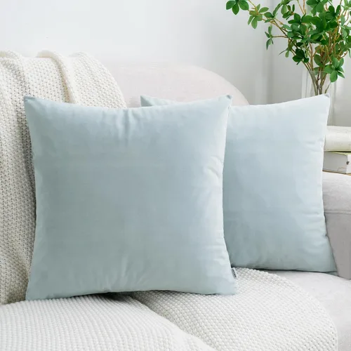 Vista 23 de HWY 50 fundas de almohada decorativas de terciopelo sólido para sofá, sala de estar. Ambar