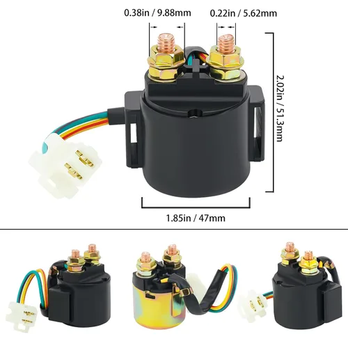 Vista 4 de AHL Relé solenoide de arranque para Yamaha Raptor 50 YFM50 2004-2008 ATV/Serow XT225 XT 225 1992-2000/SNOSPORT SV125 SV 125 1990 1991 Moto