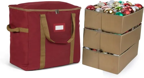 Vista 68 de Covermates Keepsakes Bolsa de almacenamiento ajustable para adornos, con asas de transporte, protección acolchada, ruedas dobles, almacenamiento
