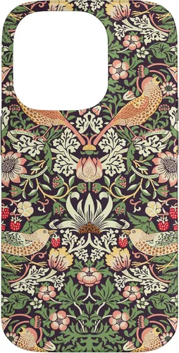 Vista 17 de Funda con diseño Art Nouveau para iPhone 16, diseño de ladrón de fresas William Morris