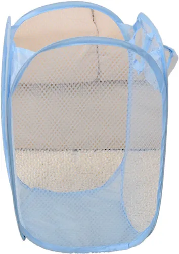 Vista 7 de Cesta de almacenamiento de malla rectangular pequeña plegable para ropa de bebé, organizador de armario, cubos de basura para habitación de niños