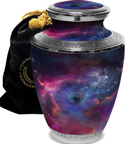 Vista 40 de Commemorative Cremation Urns Urnas de cremación personalizadas decorativas hechas a mano para mujeres (aurora boreal extragrandes)