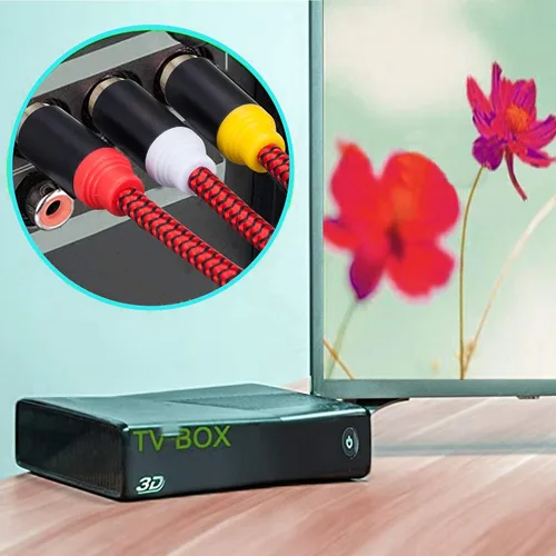 Vista 7 de Cable RCA de audio y video de 3 pies, macho 3RCA a macho 3RCA macho de 24 quilates, compuesto AV cable compatible con decodificador, altavoz