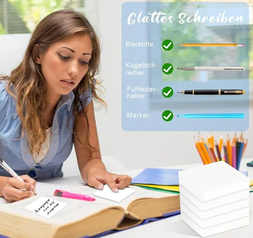 Vista 4 de Notas adhesivas blancas de 3 x 3 pulgadas, 1000 hojas, súper adhesivas para oficina, estudio