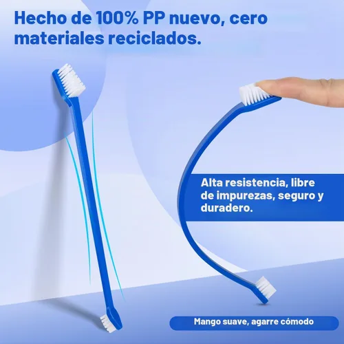 Vista 4 de Newday Juego de 8 cepillos de dientes para perros, de doble cabeza, higiene dental, práctico cepillo de dientes suave para limpiar los dientes