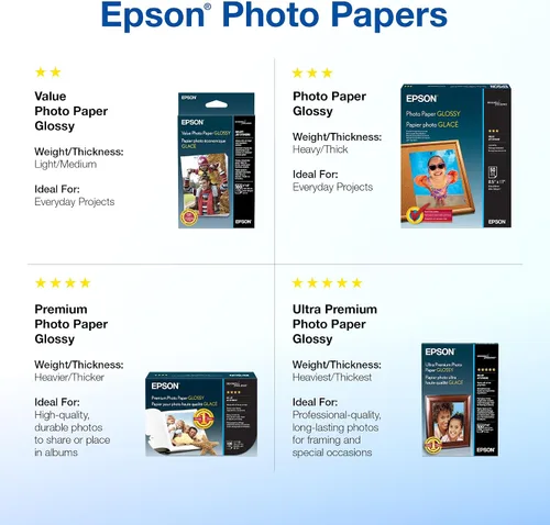Vista 6 de Epson (S042174) – Papel fotográfico brillante ultra premium (4 x 6 pulgadas, 100 hojas)
